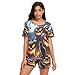 Lotupokon Cat Pumpkin Halloween Pajamas for Women Set Shorts Sleepwear Loungewear Pjs Lounge Sets,S