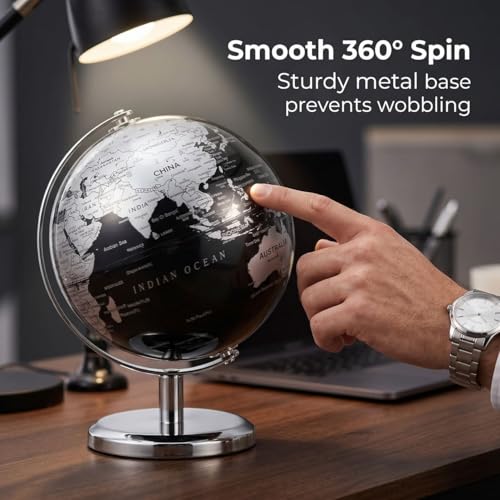 Globe terrestre de 15 cm avec support en bronze pour bureau - 6