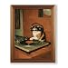 Modern Cat Vinyl Poster Turntable Music Canvas Wall Art Funny Animal With Headphones Picture Decor DJ Disco Print Artwork 8x10 inch Gold Framed for Bar Cart Living Room Bedroom Home Decoration