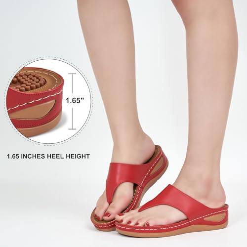 Image of Alicegana Womens Sandals Wedge Shoes: Comfortable Dressy Summer Flip Flops