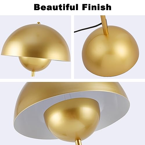 Image of Mid-Century Modern Metal Bud Floor Lamp for Home and Office, Pearl Gold