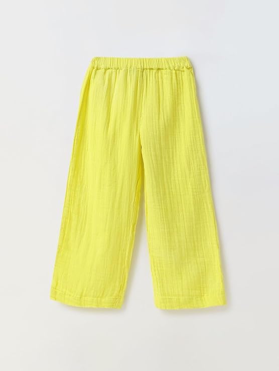 Image of SPUNKIES Pure Cotton Top & Leggings Set for Kids Girls - Yellow Smocking Casual Wear (2-14 Years)