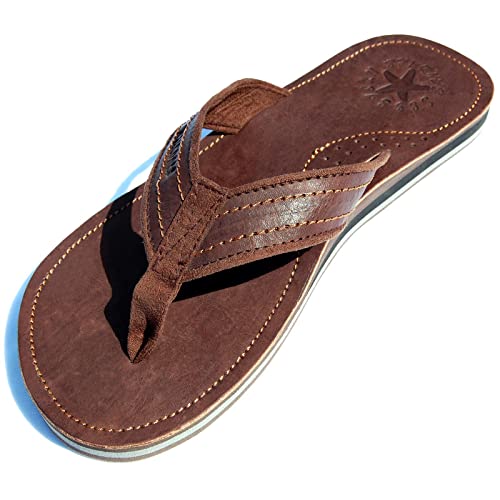 SEESTERN Herren Leder Zehentrenner Zehensandale Zehensteg Sandalen Gr.40-50/2364.dbw Braun EUR 40