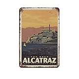 Lustige Metall-Blechschilder Alcatraz Island, Kalifornien, 