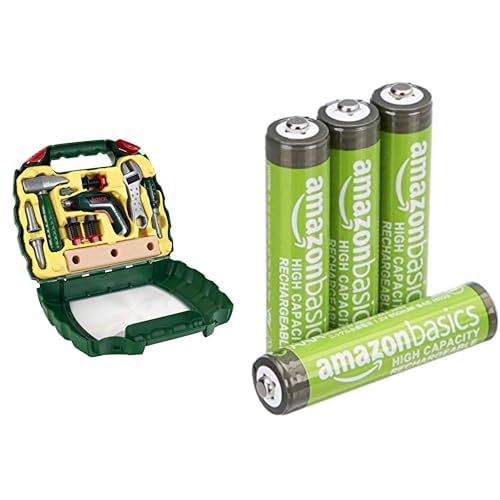 Visseuse LED Bosch Ixolino II Theo Klein mallette outil enfant et piles AAA rechargeables