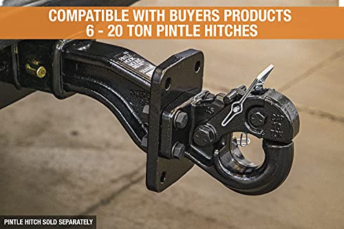 Image of Buyers Products PM25812 2-1 /2 Inch Pintle Hook Mount - Adjustable 3-Position Trailer Hitch Receiver for Trucks & RV's - Durable Steel 20,000 lb MGTW, Universal Towing Hitch Mount, 3,200 MVL Rated