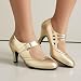 Imagen de elerhythm Mary Jane Rockability Close Punta Redonda Vintage 1950 Gatsby Tacones Retro 1920 Zapatos de tacón