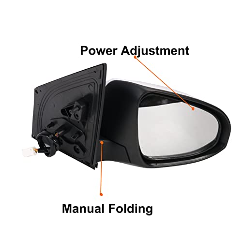 White Passenger Side Mirror For Toyota Corolla 2014-2019 To1321295 Power Heated Manual Foldable Turn Signal Light Paint White Ptm White 7 Pin Right 87910-02D70 #TOP5