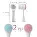 2PCS Double-headed Manual Facial Cleansing Brush Set, 2 in 1 Soft Bristle and Silicone Face Cleaning Beauty Brush, for Deep Pore Cleaning, Exfoliating, Removing Blackhead and Massaging（Blue，Pink）