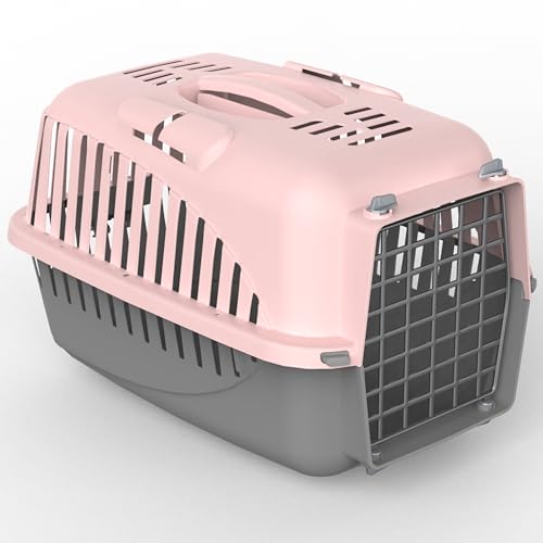 Crossland Pet Carrier with Plastic Door, Versatile Dog and Cat Carrier for Safe and Comfortable Travel, Airline Approved, Pet up to 6 KG (Light Rose, 46.5x32x32)