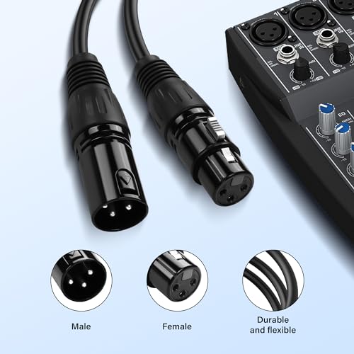 SinLoon XLR to XLR Cable 3Pin 2 Male to 1 Female Microphone Cable XLR Splitter Cable for Home Studio Recorder Amplifier Mixing Desk Speaker (2M to F) - Image 3