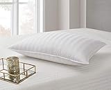 Blue Ridge Home Fashions 500 Thread Count Cotton Damask Siberian White Down Pillow, Jumbo, White