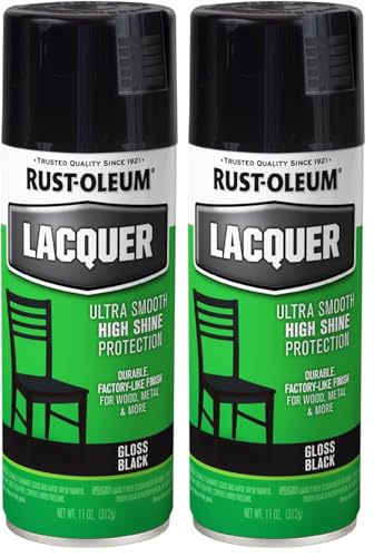 Image of Rust-Oleum 1905830 Specialty Lacquer Spray Paint, 11 Ounce, Black (Pack of 2)