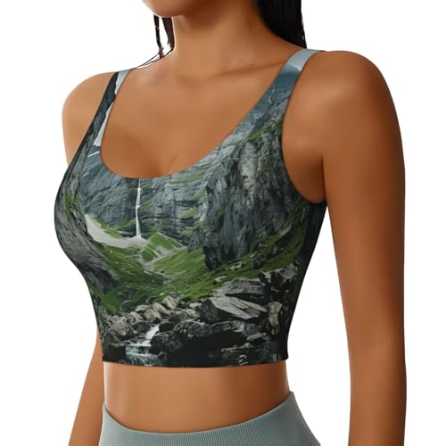 Débardeur de sport femme motif montagne pour entraînement yoga et fitness
