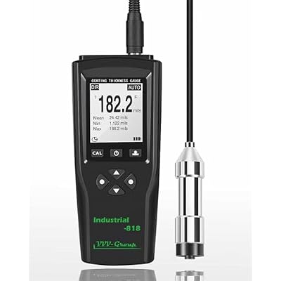 Coating Thickness Gauge Industrial-818 with External Probe 0197 mil (05000m) Fe / 0120 mil (03000m) NFe, 0.001 mil Resolution, Factory/Zero/Multi-Point Calibration, Memory, PC Connectivity