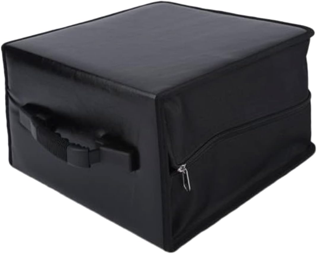 Disc Cd DVD Storage Holder Bag Portable Media Organizer with Comfortable Handle Zipper Closure and Large Capacity for Home Office Travel Black