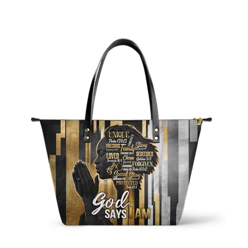Afroyla Afrocentric Art Totebag for Black Women Premium Leather Work & Everyday Bag Ideal Gift for Her on Mothers Day