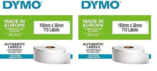 DYMO Original LabelWriter-Ordner-Etiketten | 38 mm x 190 mm | Rolle mit 110 leicht ablösbaren Etikettenband | selbstklebend | für LabelWriter Etikettendrucker und Beschriftungsgerät (Packung mit 2)