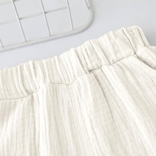 Toddler Linen Cotton Short 𝐏ajamas Matching Top & Shorts Baby Boys Girls Summer Fall Loung𝐞wear Outfits Breathable 𝐏𝗝s3