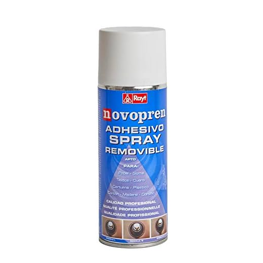 Rayt 1683-61 Novopren Adhesivo en Spray Removible apto para múltiples materiales, limpio y fácil de usar, 400ml