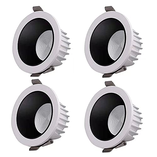 Foco LED de Aluminio Fundido a presión, Paquete de 4, iluminación empotrada, Borde Estrecho Profundo, Alto CRI, para escaparate, hogar, Centro Comercial.