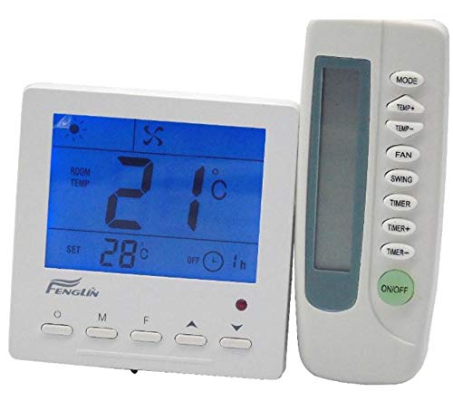 Thermostat Controller WITH IR REMOTE CONTROL for fan coil cooling/heating 2  pipes central duct air-conditioner: Buy Online at Best Price in UAE -  Amazon.ae