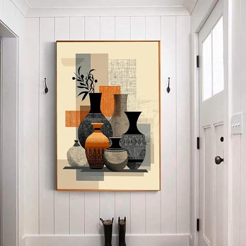 Affiche abstraite de vase en céramique moderne 70x100 cm avec cadre - 4