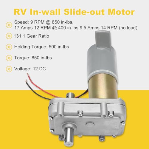 Image of JDMON RV Power Gear Slide Out Motor Replacement for 12V Gearbox Motor 131:1 Gear Ratio, Replace 523900 522967 523143 523983 521976 523529 524327