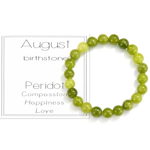 CERSLIMO Birthday Gifts for Her - August Birthstone Peridot Bracelet Birthday Gift for Women Men Daughter Mum Nana Sister Granddaughter Niece Jewellery for Valentines Anniversary