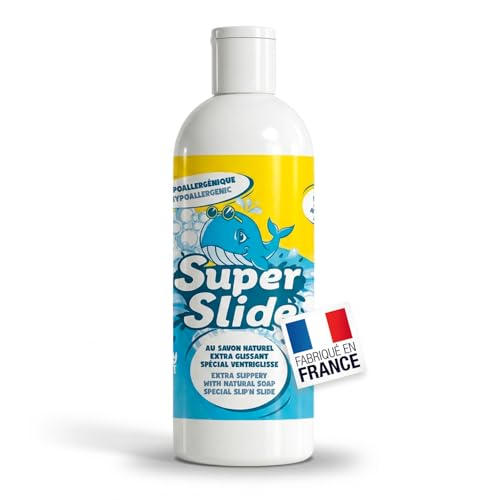 Super Slide® Pack Savon Naturel Extra Glissant 1L | Spécial Ventriglisse | Savon Naturel | Fabriqué en France | Hypoallergénique | Jeu Eau Plein Air |...