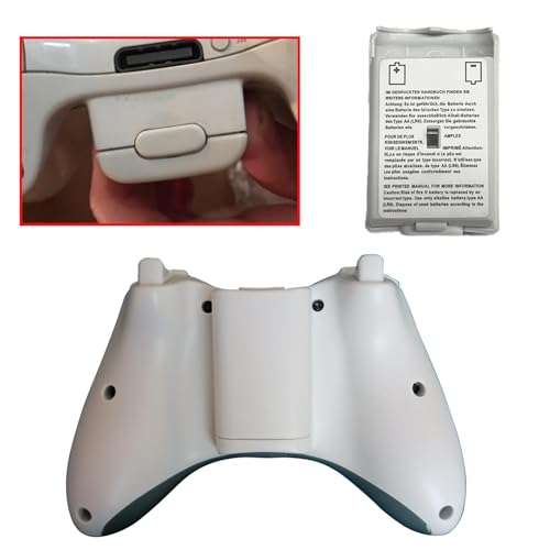 Image of 2 Pack Battery Cover Case for Xbox 360 Wireless Controller,Replacement Battery Pack Shell Compatible with Xbox 360 - White