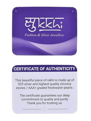 Image of Sukkhi Rakhi 925 Sterling Silver Radha-Krishna Idol Rakhi Bracelet for Men with Roli Chawal & Free Greeting Card with Certificate of Authenticity | 925 Silver Rakhi for Brother