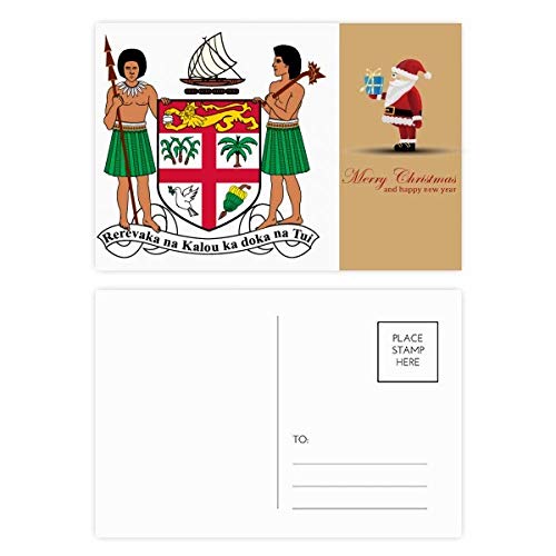 Cartes postales Fijil Océanie National Emblème Père Noël pour vœux de fêtes
