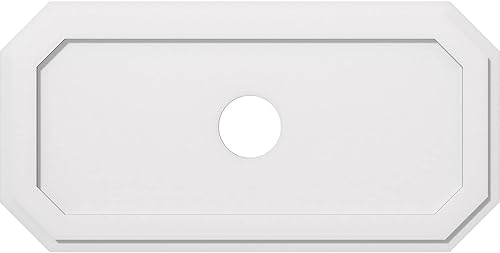 Miniatura 60 de Ekena Millwork CMP36X18ED-03000 Medallones de techo de uretano contemporáneo de PVC de grado arquitectónico Emerald 36"W x 18"H x 3"ID x 12 1/2"C x