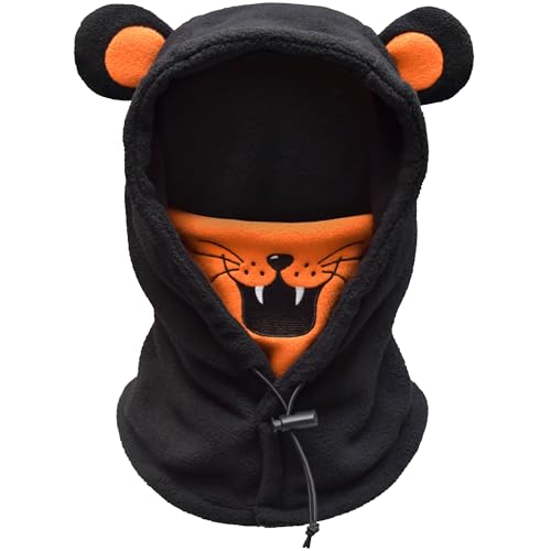 Kids Balaclava Ski Mask, Boys/Girls Washable Fleece Winter Hat with Face Cover for Windproof,Tiger,M