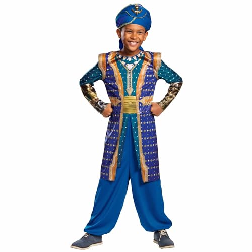 Disguise Disney Genie Aladdin Boys' Costume, Blue, Small (4-6)