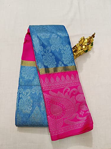 JAINITHISH COLLECTIONS blue kuppadam silk saree – image 3
