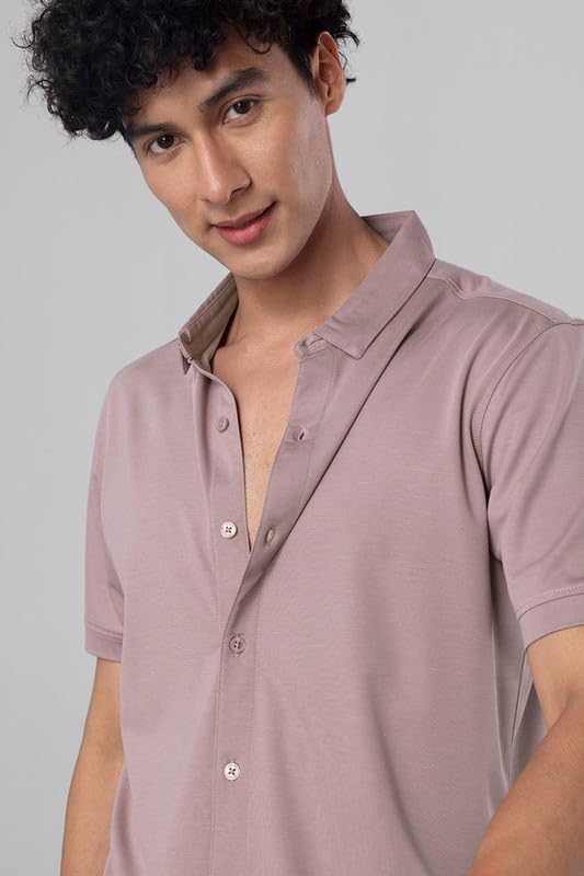 Image of SNITCH Men Rayon Blend Regular Maverick Plum Shirt
