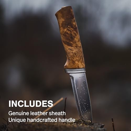 Helle Outdoormesser Alden aus Edelstahl mit braunem Griff, Bild 4 von 6