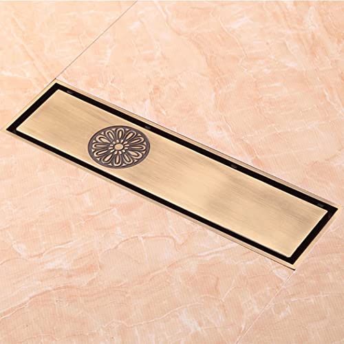 Bonde de douche rectangulaire laiton 30 cm anti-engorgement - 4