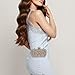 Covelin Women's Rhinestone Decorated Evening Bag, Tote Shoulder Crossbody Handbag with Chain White