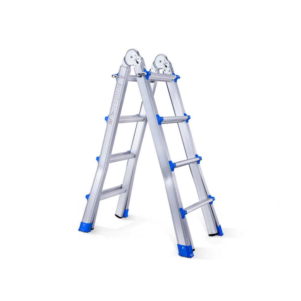TREPPE Telescopic ladder made of aluminium, double sided, 4.4 m (2.20 m 2.2 m