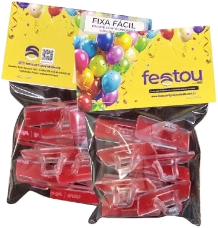 Fixa Fácil PRO, Fixador Profissional para Balões e Decorações, 10 Unidades