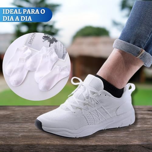 Kit 12 Pares Meia Soquete Cano Curto Unissex Brancas