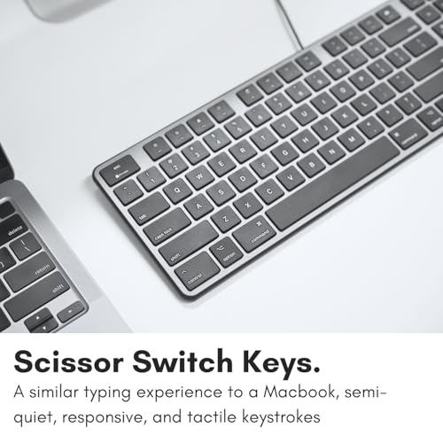 Macally Slim USB Wired Keyboard for Mac - Full Size Apple Key Board - Scissor Keycaps for Mac mini, MacBook Pro, MacBook Air, iMac Keyboard USB C.