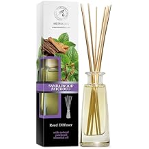 Reed Diffuser Sandalwood - Patchouli 3.4 Fl Oz 100ml - Fragrance Oil Reed Diffuser with Rattan Sticks - Home Fragrance Diffuser - Air Freshener - Long Lasting Home Fragrance - Aromatherapy