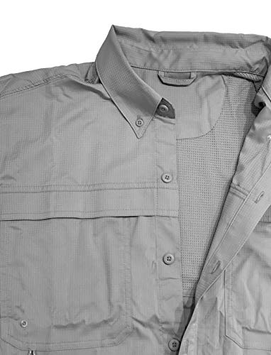 Men's Button Down UPF 50+ Light Protection Short Sleeve Shirt - Outdoor, Fishing, Casual4