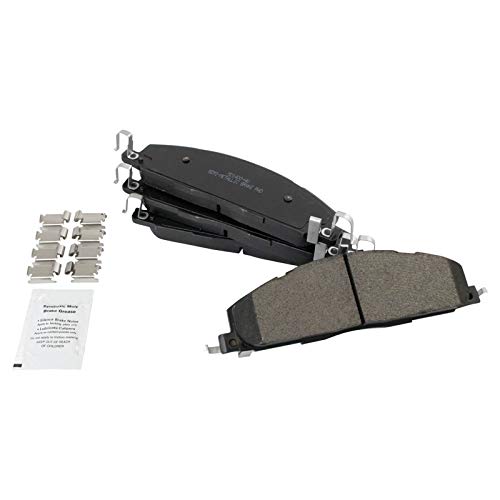 Image of TRQ Rear Brake Pad & Rotor Kit Parking Brake Shoe Set Semi-Metallic Compatible with 2009-2010 Dodge Ram 2500, 3500 2011-2018 Ram 2500 3500