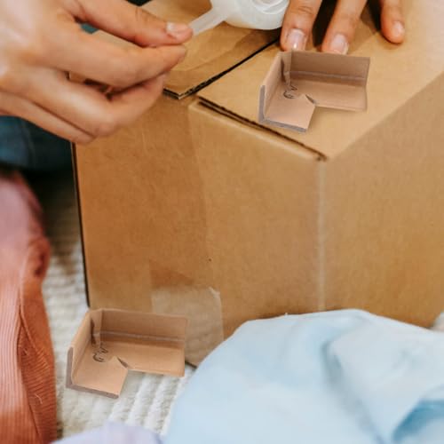 ABOOFAN 50 Stück Papier Eckenschutz 6x6cm Kantenschutz für Bilderrahmen Kartons und Möbel Wiederverwendbare Schutzecken Kantenschutz Karton für Versand und Umzug