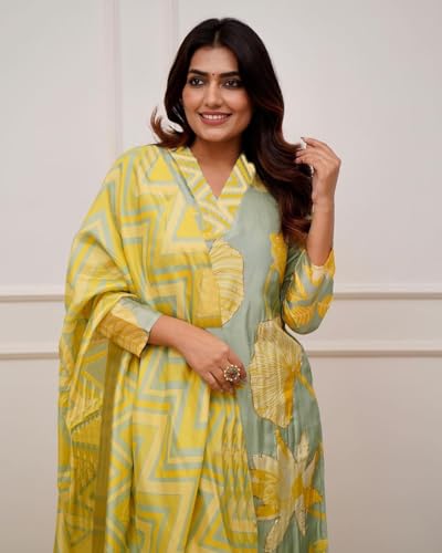 Image of FABNEX Kurta Set for Women | Women Kurta Pant Set |Cotton Blend Regular Women Kurti with Dupatta (Mix Set 3)